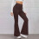 Legíny Bootcut hnedé s vysokým pásom, elastické, ležérne atletické 2