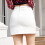 Leren rok voor dames, wit, nauwsluitend, elastisch, mini-rok 4