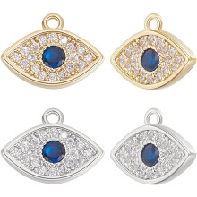 Evil Eye Charms18K Gold Plated Brass10pcs2colors