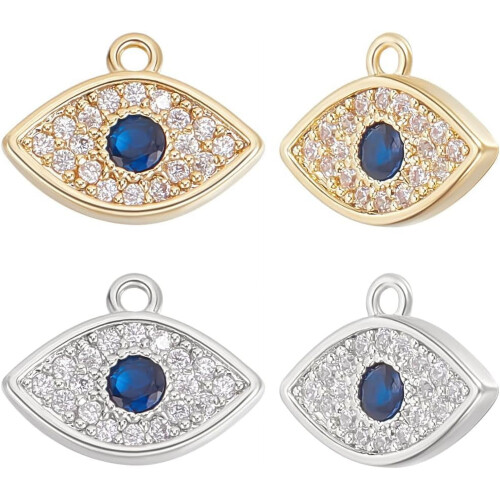 Evil Eye Charms18K Gold Plated Brass10pcs2colors