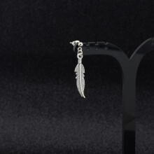 Boucles d'oreilles rétro à plumes pour hommes et femmes, motif feuille géométrique