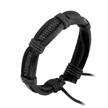 Pulseira rígida clássica de couro trançado
