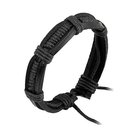 Pulseira rígida clássica de couro trançado