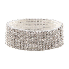 Brudearmbånd med strass, 28 mm, 8 rader