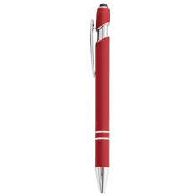 Stylo à bille tactile en vinyle rouge (5 pièces)