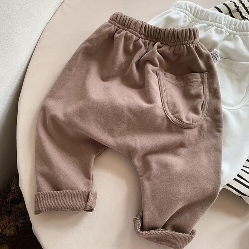 Baby pants mid-rise solid stripe thin summer 1