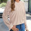 Damesblouse van kant, polyester, lange mouwen, ronde hals 4