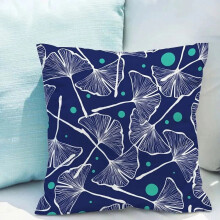 Fundas de almohada de algodón y lino con estampado de hojas de ginkgo (paquete de 2)