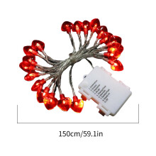 Guirlande lumineuse lanterne en forme de cœur rouge – Saint-Valentin
