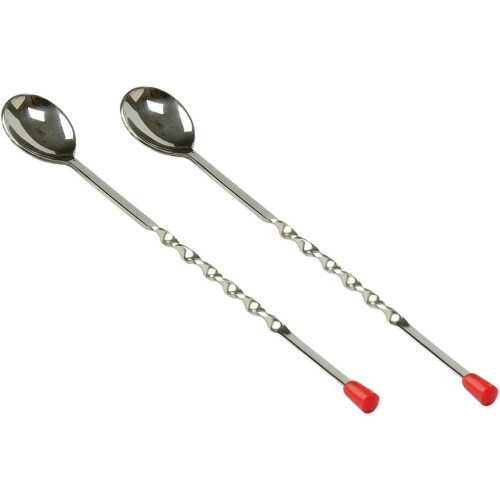 Colher de mistura para bar em aço inoxidável, pacote com 2 unidades, 28 cm (11 polegadas)