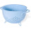 Metal Colander 5 Quart Blue Powder-Coated Strainer with 1