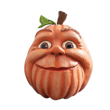 Décoration citrouille d'Halloween en résine avec visage amusant (1 pièce)