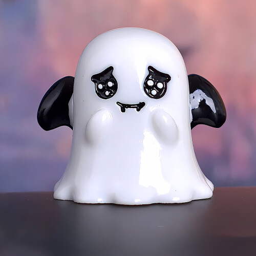 Hvit harpiks spøkelsesfigur Halloween-dekorasjon 1 stk