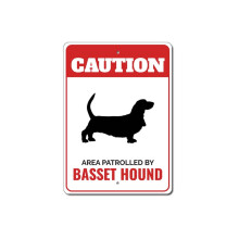 Basset Hound Forsiktig Metallskilt 8x12 Tommer