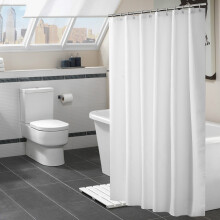 Cortina de chuveiro com textura waffle, 180 x 180 cm (71 x 71 polegadas), resistente.