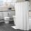 Cortina de chuveiro com textura waffle, 180 x 180 cm (71 x 71 polegadas), resistente. 1
