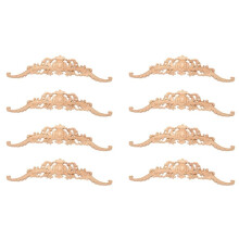8X Vintage Plant Wood Carved Corner Applique Decorate Frame Cabinet Fireplace Door Furniture Decorative Wooden Figurines