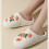 HWRETIE Couples Orange Winter Slippers Thick Sole 4