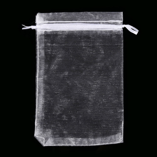 Organza gift bags white rectangle12x10cm 1