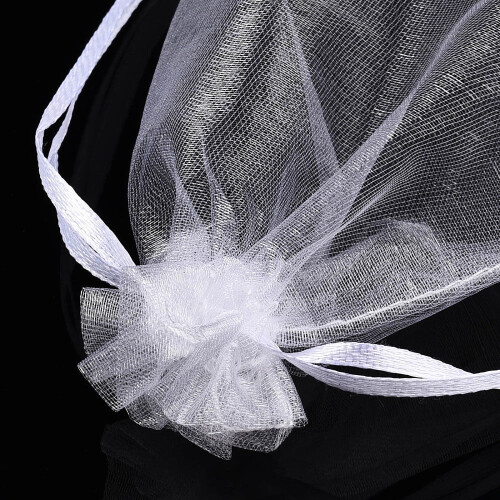 Organza gift bags white rectangle12x10cm 2