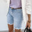 Women's denim short shorts with button pockets 4