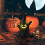 Halloweendekorationer Glödande Pumpaljus 1 set 4