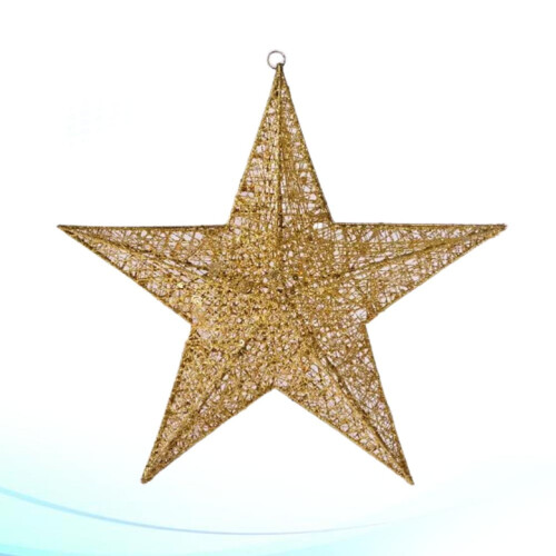 Christmas Metal3D Barn Star Wall Decor Golden30cm 1