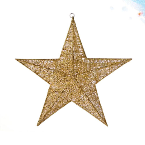 Christmas Metal3D Barn Star Wall Decor Golden30cm 2