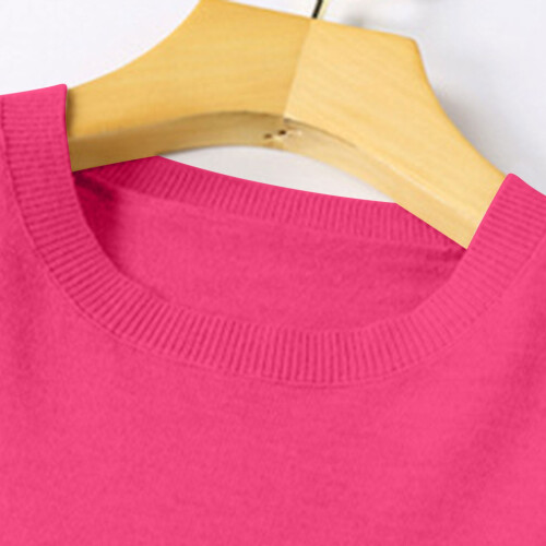 Women's Cotton Sweater Long-Sleeve Crewneck Solid Pullover 2