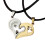 Colar com pingente de coração em aço titânio com strass (2 peças) 4