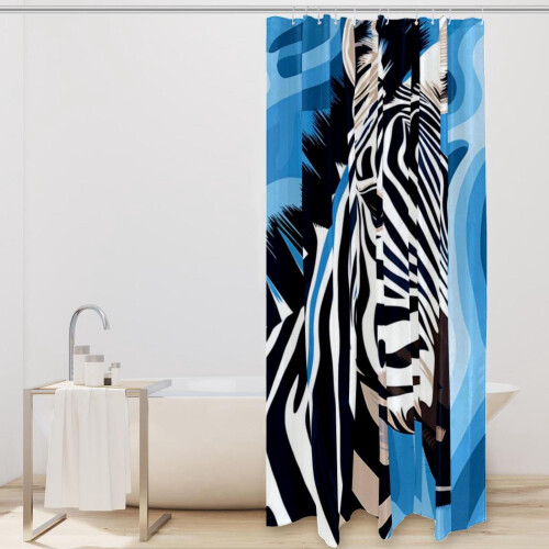 Rideau de douche zébré avec œillets 168 x 183 cm 1