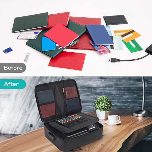 Fireproof document bag with lock and portable handle 1