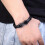 Leather Infinity Bracelet for Men Black Stainless Steel 4