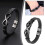 Leather Infinity Bracelet for Men Black Stainless Steel 3