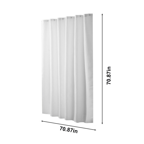 Cortina de chuveiro com textura waffle, 180 x 180 cm (71 x 71 polegadas), resistente. 2