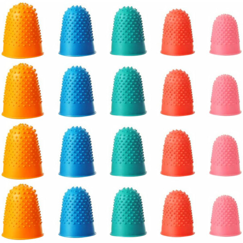 40Pièces Protections Doigts Multi Tailles Antidérapantes Couleurs Mix
