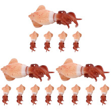 15Pièces Figurines Calmar Simulées PVC Marron Pour Décor Et Artisanat