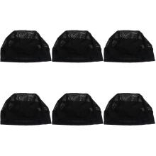 6Pièces Réseau Perruque Noir Stretch Confortable Et Durable