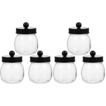 6Pièces Porte-Coton Boule Bâtonnets Verre Clair