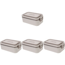4Pièces Boîte Déjeuner En Acier Inoxydable Grise Isolée Pour Extérieur