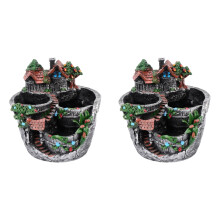2Pièces Cache-Pot Résine Ornement