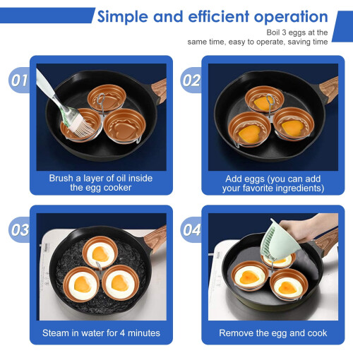 Κύπελλα Poacher Egg με Σχάρα από Ανοξείδωτο Ατσάλι σε Σχήμα Καρδιάς 3 Τεμάχια 2