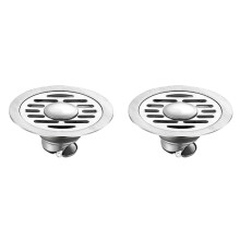 2Pièces Grilles Drain Inox Argentées Anti-Bouchon Pour Douche Maison