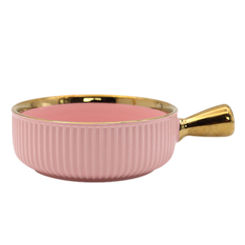 3Pièces Bols Créatifs En Céramique Rose Anse Confortable