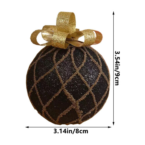 Christmas Tree Hanging Black Ball Ornaments Set 2
