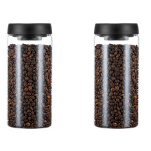 2X Vacuum Sealed Jug Coffee Beans Glass Airtight Canister Food Grains Candy Keep Fresh Storage Jar 1800Ml