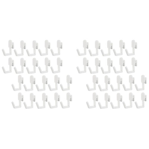 48Pcs Pegboard Hooks J Shape Pegboard Hook Peg Board Tool Organizer Accessories, White