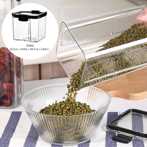 Stackable Clear Plastic Storage Bins with Latching Lids, Medium Rectangle Food Containers for Home/Office – Compatible with Standard Organizers 1