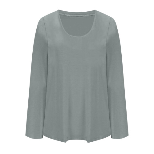 Dam Casual Enfärgad Rundhalsad Oversize Långärmad 2