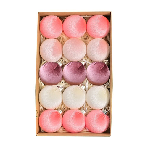 Boule de Noël décorative en velours bleu 6 cm 1